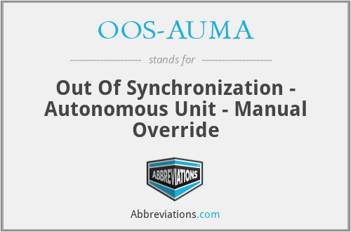 OOS-AUMA - Out Of Synchronization - Autonomous Unit - Manual Override