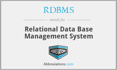 RDBMS - Relational Data Base Management System