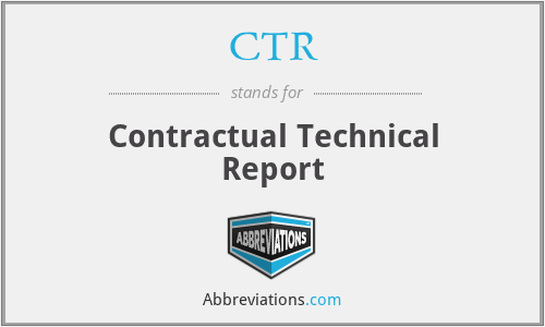 CTR - Contractual Technical Report