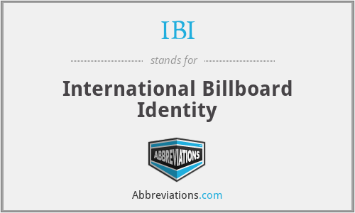 IBI - International Billboard Identity