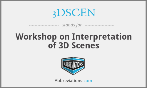 3DSCEN - Workshop on Interpretation of 3D Scenes