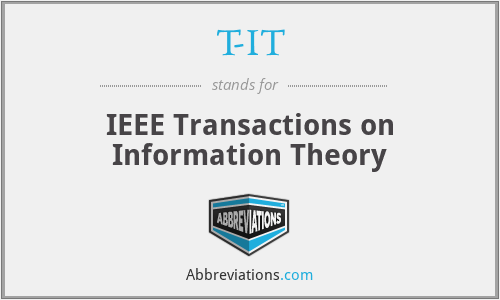 T-IT - IEEE Transactions on Information Theory