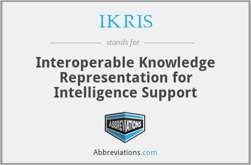 IKRIS - Interoperable Knowledge Representation for Intelligence Support