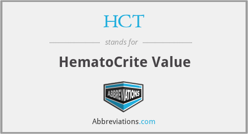 HCT - HematoCrite Value