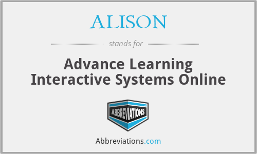ALISON - Advance Learning Interactive Systems Online