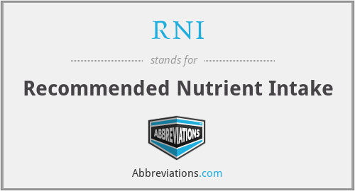 RNI - Recommended Nutrient Intake