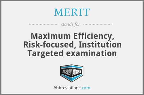 MERIT - Maximum Efficiency, Risk-focused, Institution Targeted examination