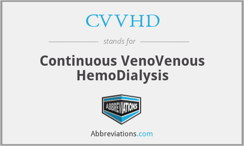 CVVHD - Continuous VenoVenous HemoDialysis