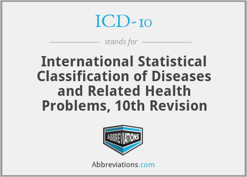 ICD-10 - International Statistical Classification of Diseases and Related Health Problems, 10th Revision