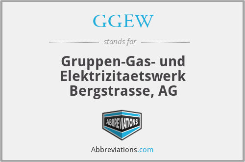 GGEW - Gruppen-Gas- und Elektrizitaetswerk Bergstrasse, AG