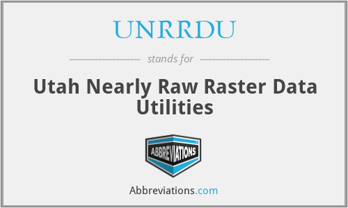 UNRRDU - Utah Nearly Raw Raster Data Utilities
