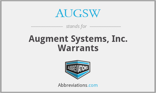 AUGSW - Augment Systems, Inc. Warrants