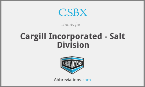 CSBX - Cargill Incorporated - Salt Division