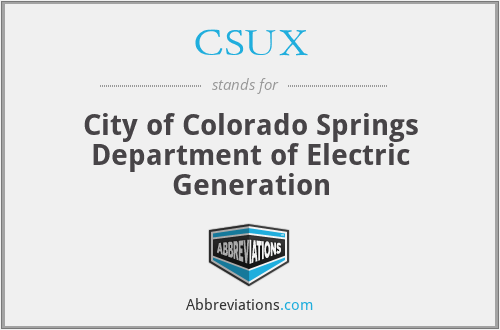 CSUX - City of Colorado Springs Department of Electric Generation