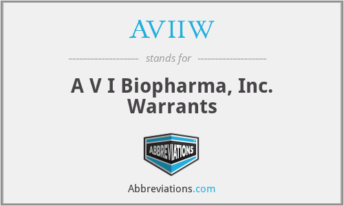 AVIIW - A V I Biopharma, Inc. Warrants