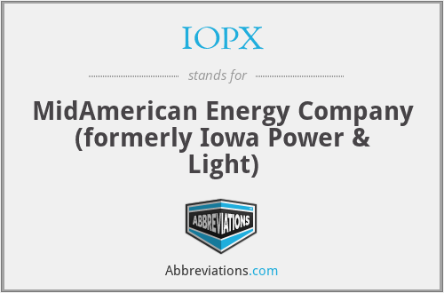 IOPX - MidAmerican Energy Company (formerly Iowa Power & Light)