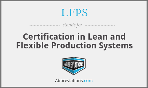 LFPS - Certification in Lean and Flexible Production Systems