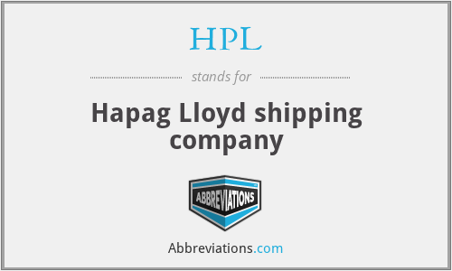 HPL - Hapag Lloyd shipping company