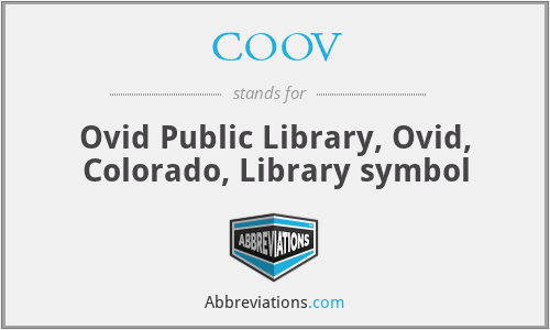 COOV - Ovid Public Library, Ovid, Colorado, Library symbol