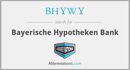 BHYWY - Bayerische Hypotheken Bank