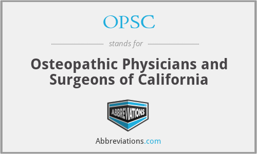 OPSC - Osteopathic Physicians and Surgeons of California