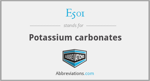E501 - Potassium carbonates