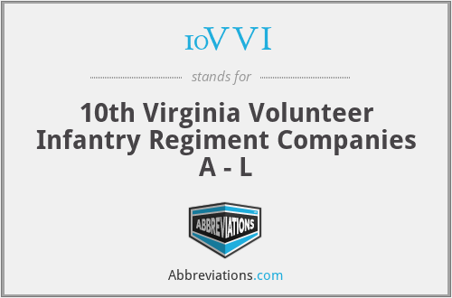 10VVI - 10th Virginia Volunteer Infantry Regiment Companies A - L