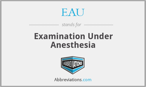 EAU - Examination Under Anesthesia