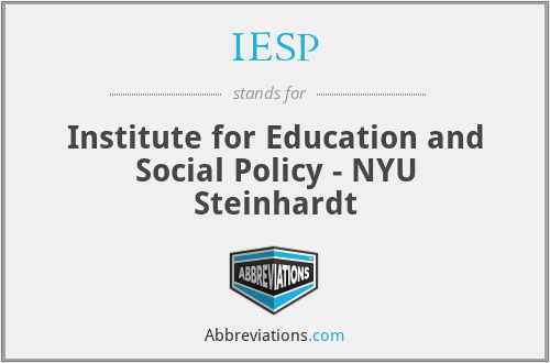 IESP - Institute for Education and Social Policy - NYU Steinhardt
