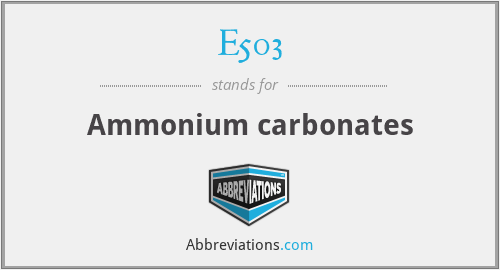 E503 - Ammonium carbonates