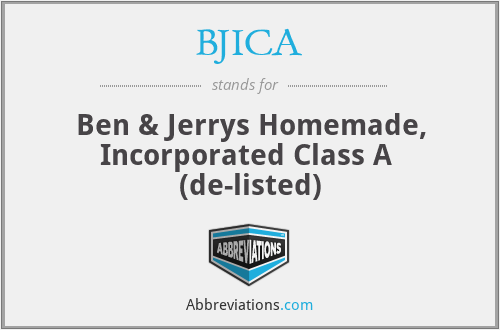 BJICA - Ben & Jerrys Homemade, Incorporated Class A  (de-listed)