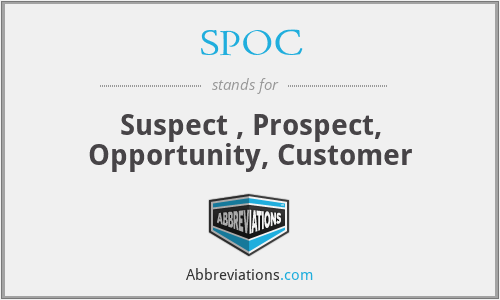 SPOC - Suspect , Prospect, Opportunity, Customer
