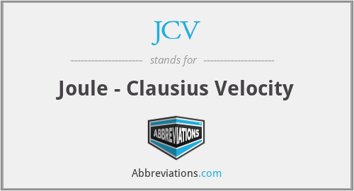 JCV - Joule - Clausius Velocity