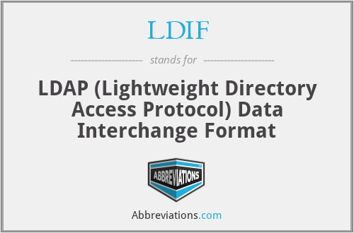 LDIF - LDAP (Lightweight Directory Access Protocol) Data Interchange Format