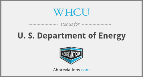 WHCU - U. S. Department of Energy
