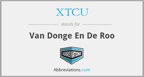 XTCU - Van Donge En De Roo