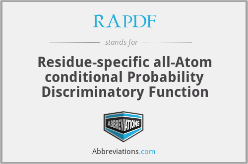 RAPDF - Residue-specific all-Atom conditional Probability Discriminatory Function
