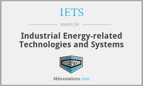 IETS - Industrial Energy-related Technologies and Systems