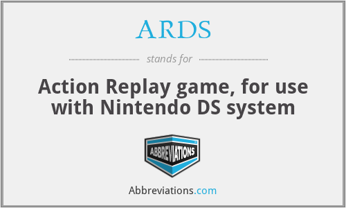 ARDS - Action Replay game, for use with Nintendo DS system