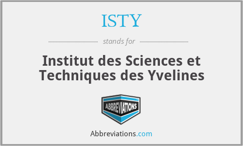 ISTY - Institut des Sciences et Techniques des Yvelines