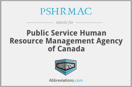 PSHRMAC - Public Service Human Resource Management Agency of Canada