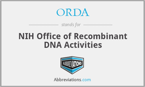 ORDA - NIH Office of Recombinant DNA Activities