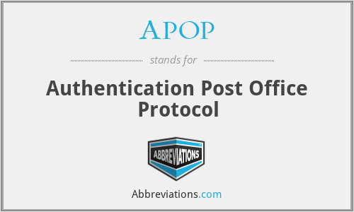 APOP - Authentication Post Office Protocol