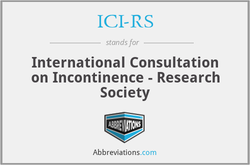 ICI-RS - International Consultation on Incontinence - Research Society