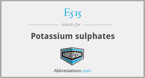 E515 - Potassium sulphates