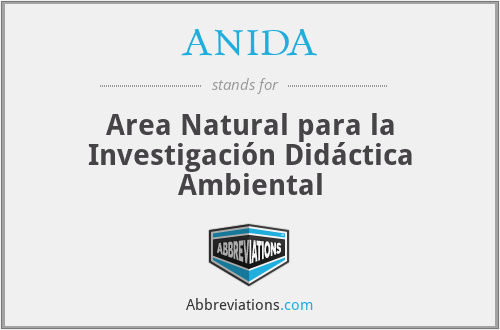 ANIDA - Area Natural para la Investigación Didáctica Ambiental