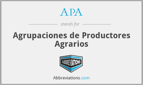APA - Agrupaciones de Productores Agrarios