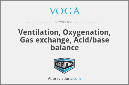 VOGA - Ventilation, Oxygenation, Gas exchange, Acid/base balance