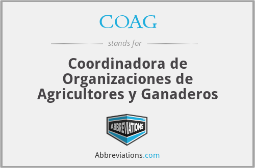COAG - Coordinadora de Organizaciones de Agricultores y Ganaderos
