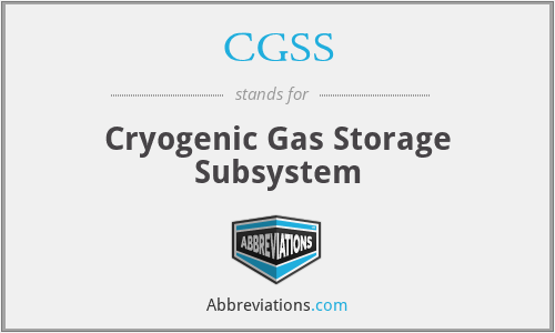 CGSS - Cryogenic Gas Storage Subsystem